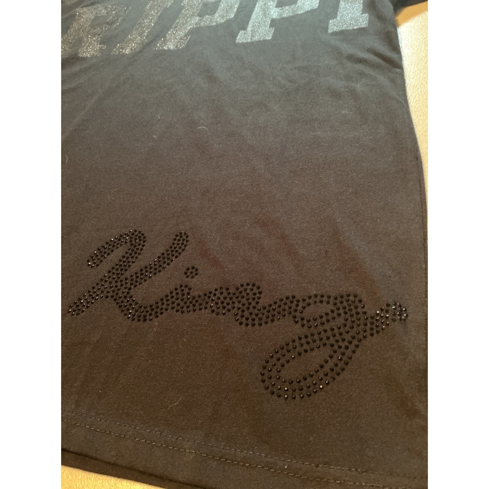 One Color Nation Mens Drippin Glitter Graphic T-Shirt Black Silver King Large - Picture 6 of 11